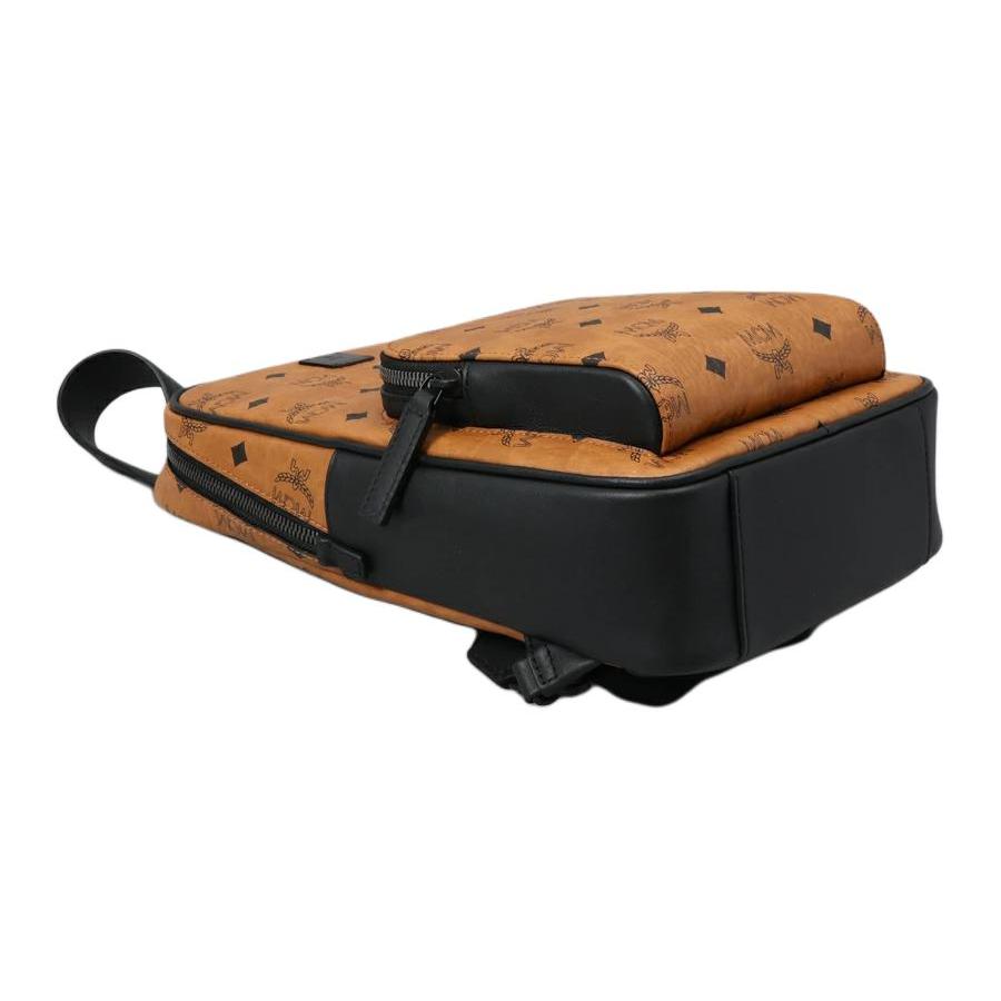 New MCM Aren Leather Sling Bag Small Unisex Cognac MMLDSTA01CO001