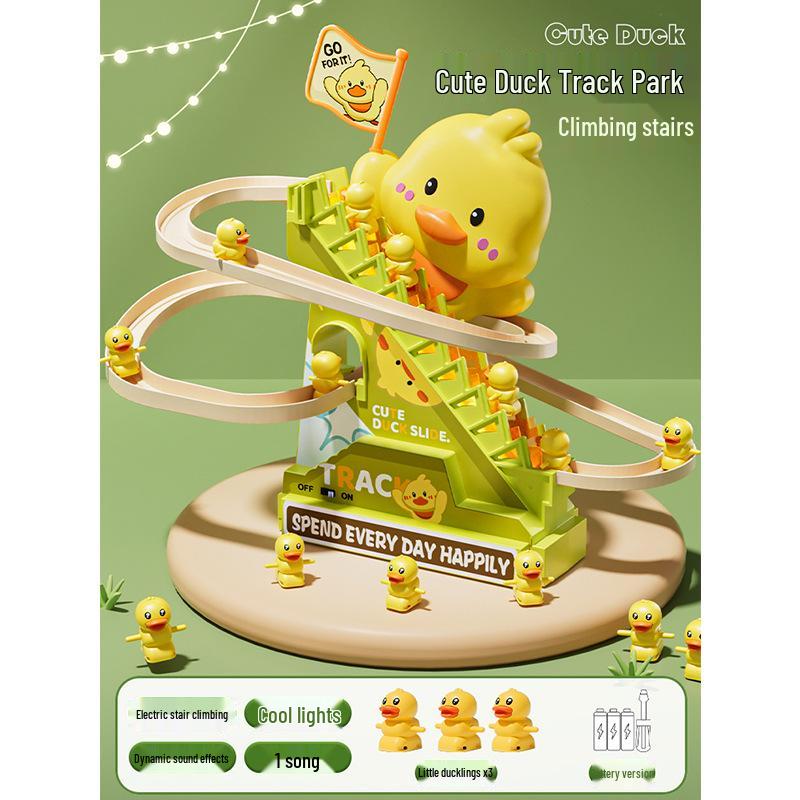 

Douyin Hot Sale Go Go Duck Electric Climbing Stairs Toy with Lights & Music Battery Version with Battery & Screwdriver