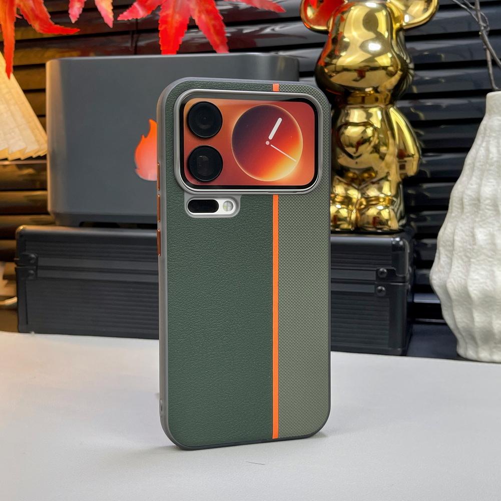 Three-color Leather Patchwork with Magsafe Magnetic Ring Case For Xiaomi 17 Pro Max 17 pro Mi 15 14 pro Lens Protective Cover