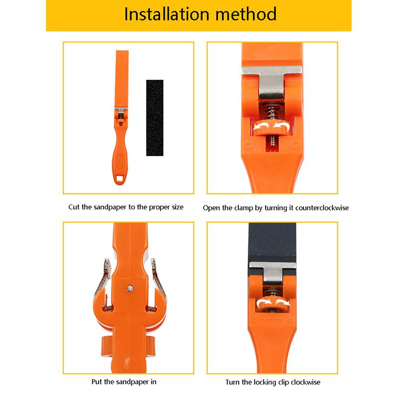 1Pc Plastic Sand Paper Clip Roll Bar Sandpaper Holder Ergonomic Convenient Manual Handle Sandpaper Rods Polish Grinding Tool