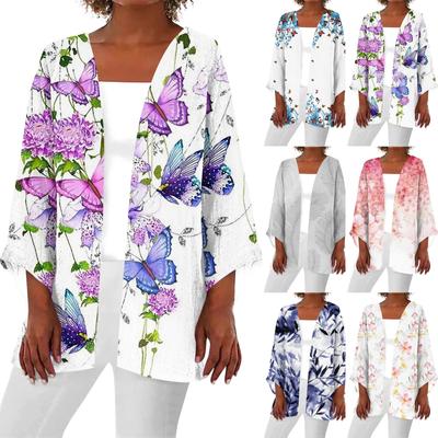 Cárdigan de chaqueta de longitud media, ligero, estampado Retro, informal, a la moda para mujer