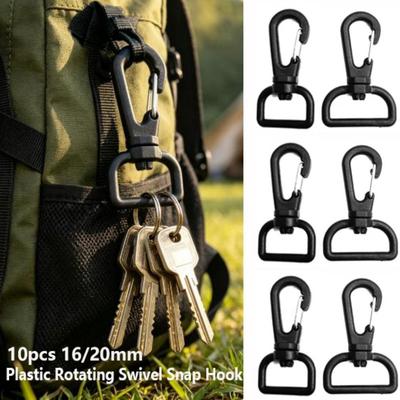 10 Stück Schwarzer Drehbarer Karabinerhaken Schnappverschluss Für Geflochtene Paracord Lanyard