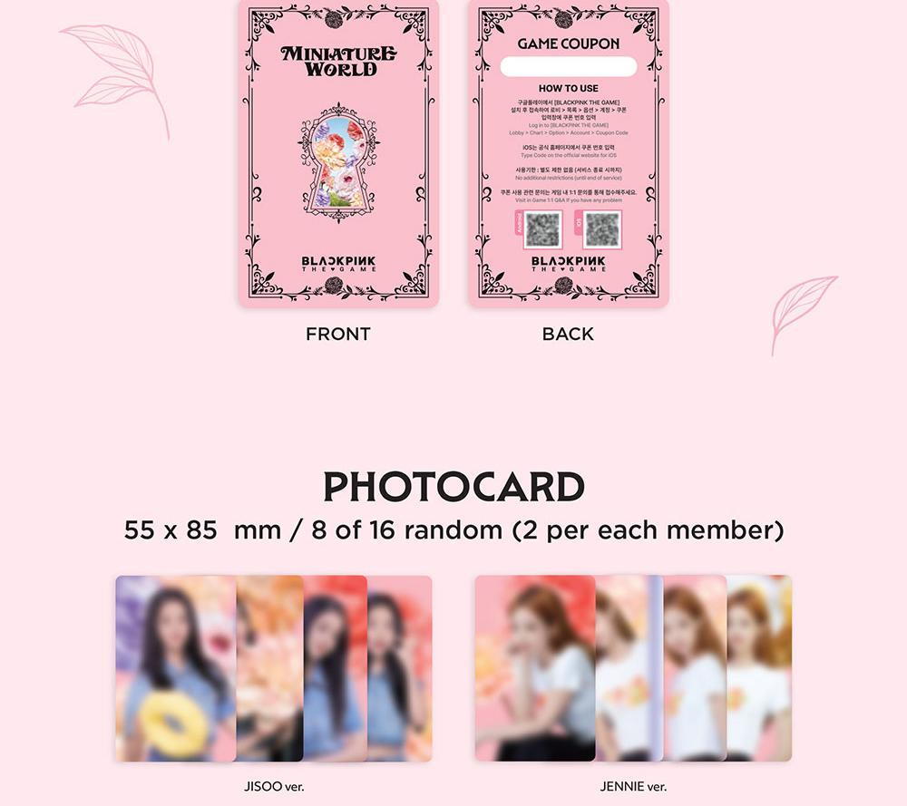 BLACKPINK's MINIATURE WORLD [BLACKPINK THE GAME COUPON CARD & PHOTOCARD COLLECTION]