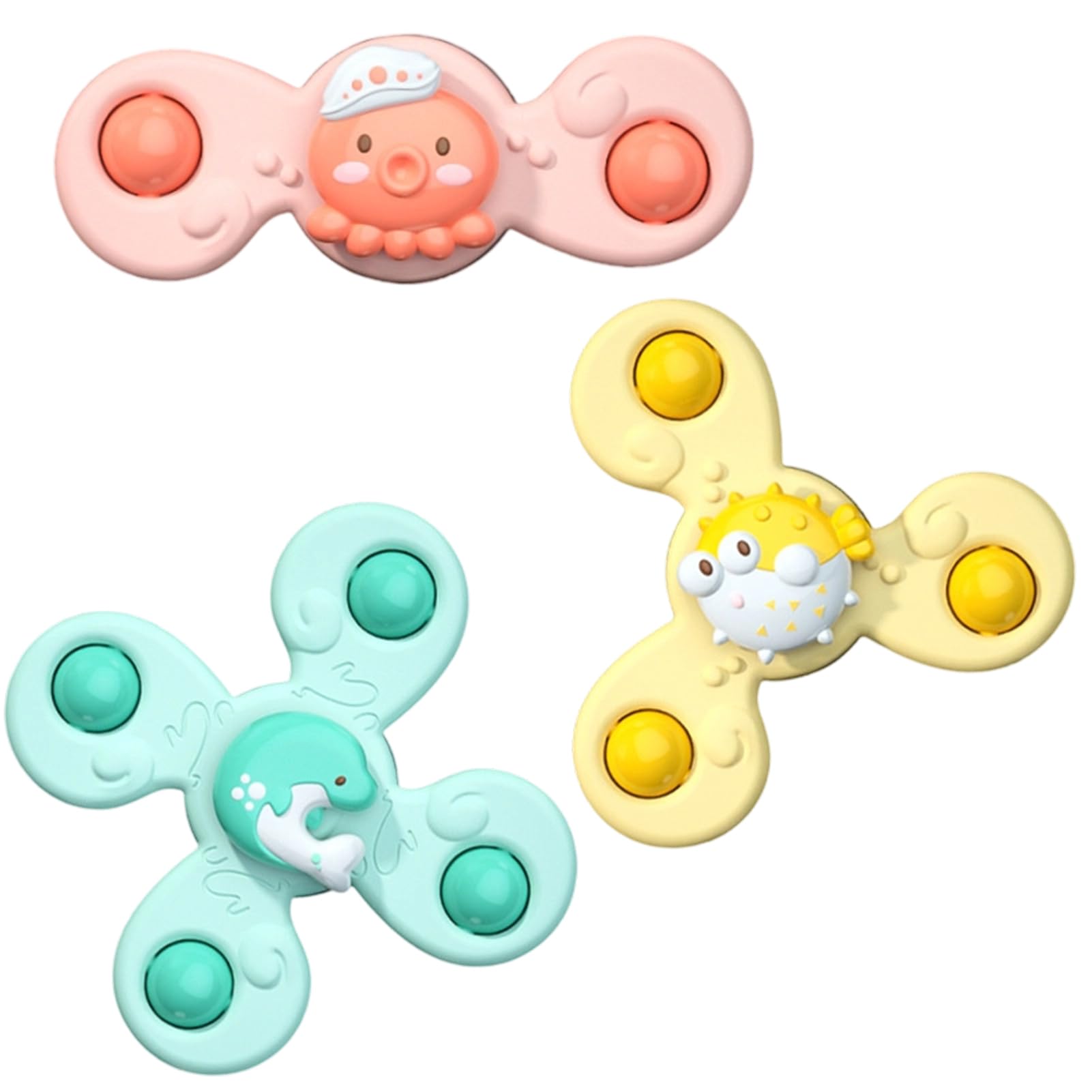

Hand Spinner Bath Toy, Water Toy, Windmill, Waterwheel, 3-Piece Set for Boys and Girls, with Suction Cups for Finger Training, Stress Relief (Set A)