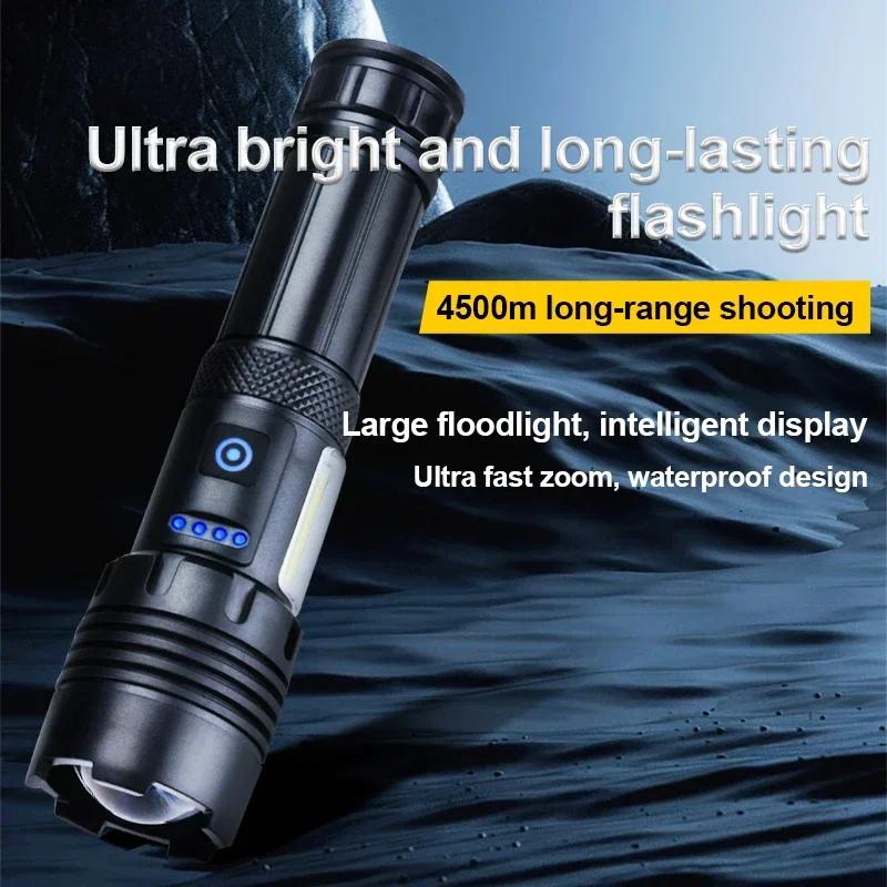 Super XHP120 Powerful Led Flashlight XHP90 High Power Torch Light Rechargeable Tactical Flashlight 18650 Usb Camping Lamp