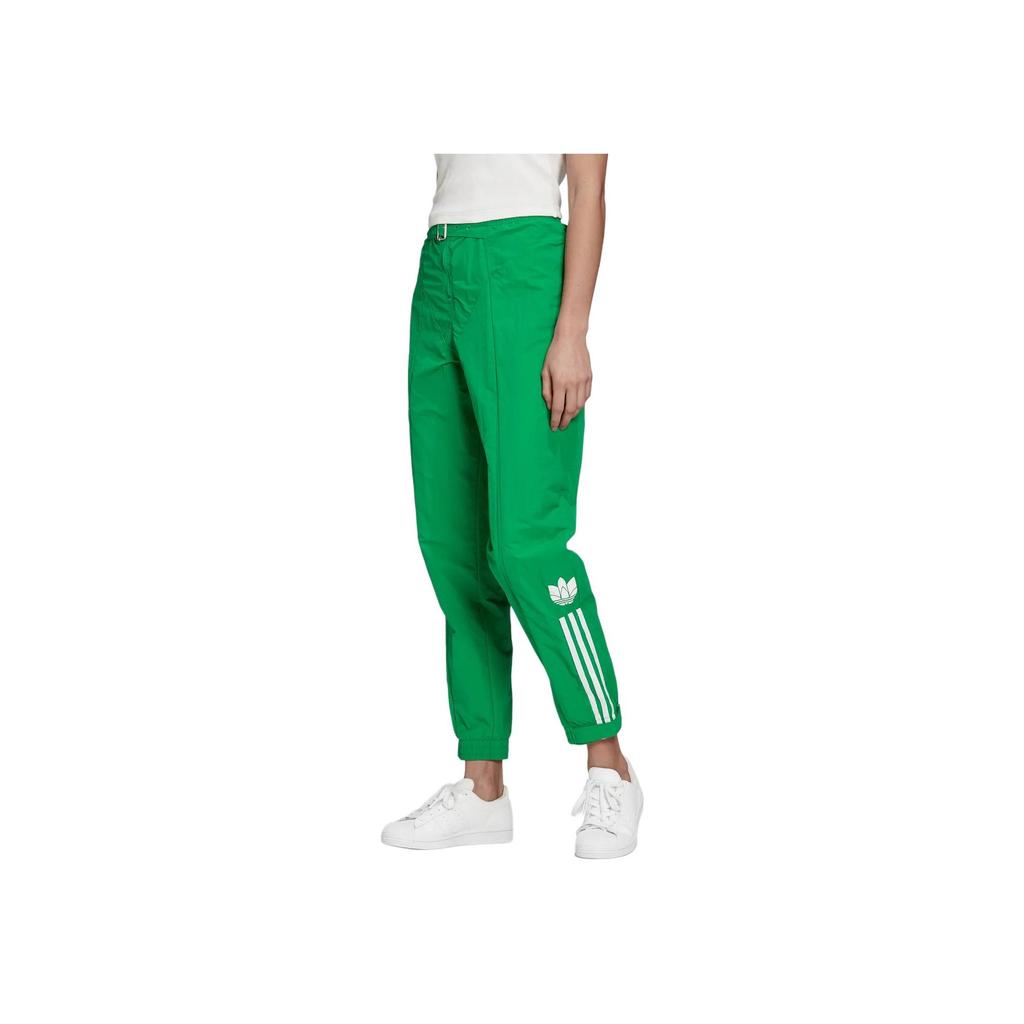 Adidas Originals Striped Logo Design Sports Leisure Pants Women Bottoms Green GF0267