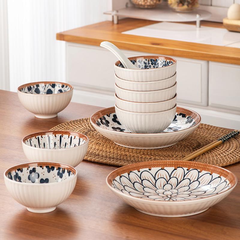 Creative Hand-painted Ceramic Plates, Bowls, Dishes, Cutlery Sets, Rice Bowls, Dessert Plates, Kitchenware Supplies, Gift Boxes
