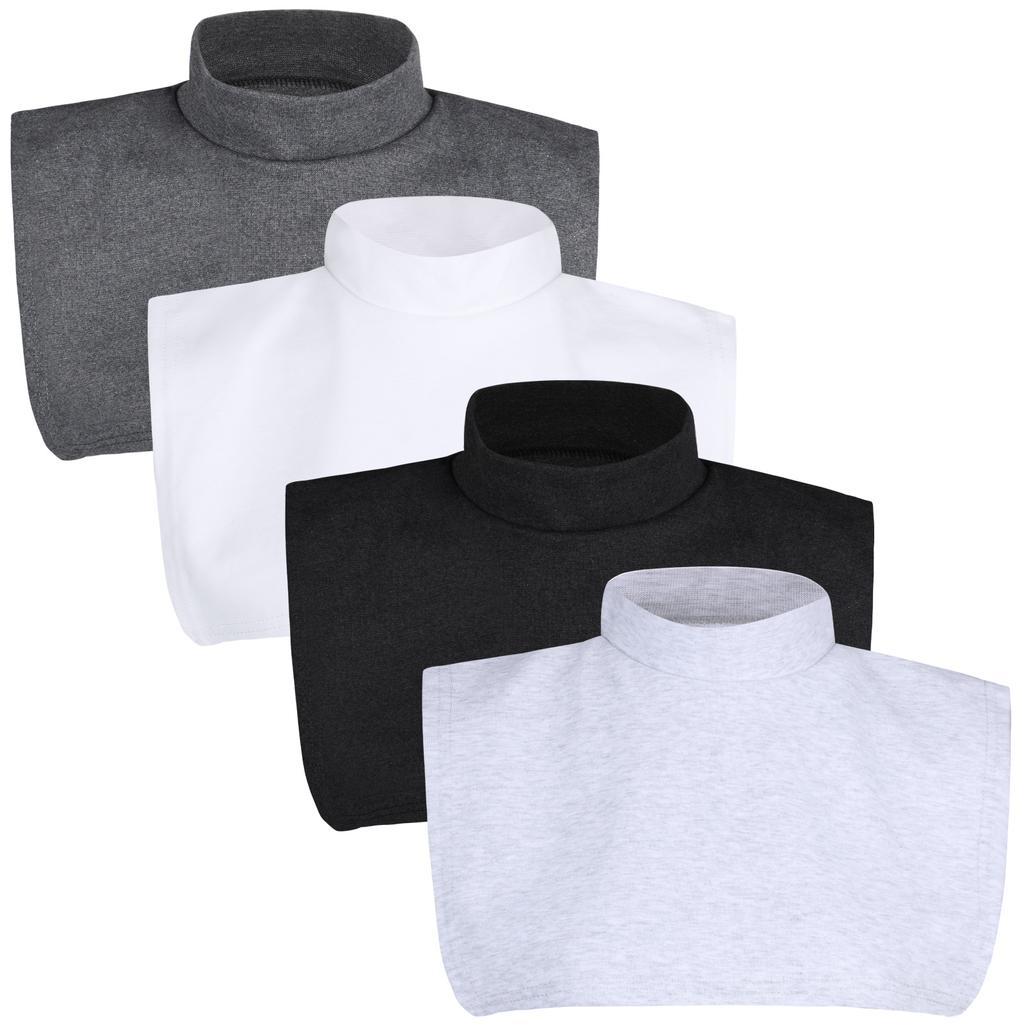 4 Pcs Fake Turtleneck Dickey Detachable Collars 16 Inch Half Top Mock Blouse