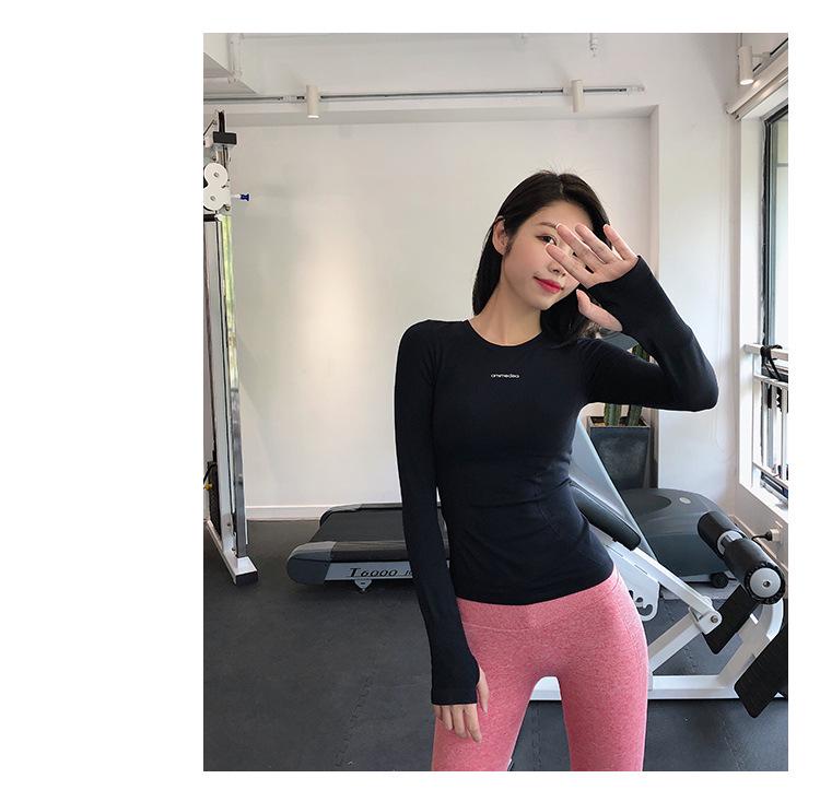 Miki Women's Quick-Dry Long Sleeve Fitted Sports Top for Yoga and Running