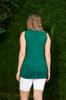 Women's Style Big Size T-Shirt Plus Size Green Undershirt With Pearl Stone Detail