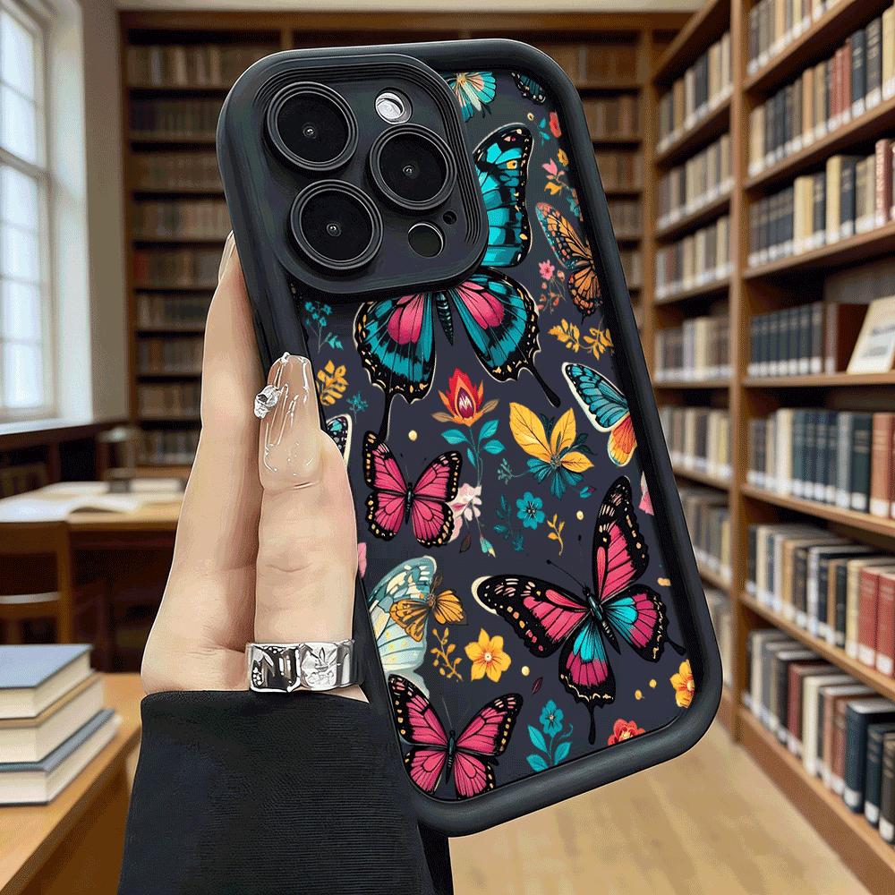 Colorful Butterfly Flower Luxury Anti-Slip TPU Phone Case For Xiaomi Redmi Note 15 14 13 12 11 10 9 Pro Full Protective Cover