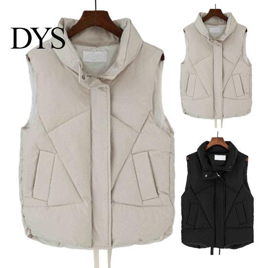 Zipper Buttons Placket Sleeveless Jacket Women Autumn Winter Cotton Padded Waistcoat Stand Collar Vest Closure Pockets Windproof Warm Coat
