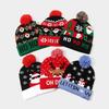 Christmas Elements Snowman Elk Christmas Tree Flanged Hairball Knitted Hat, Men's and Women's Thermal Ear Protection Wool Hat