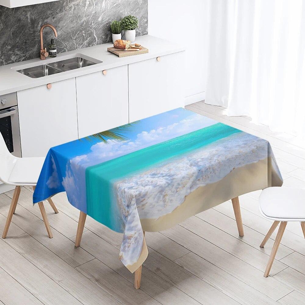 Creative Plant Love Printing Tablecloth Scenic Camping Antifouling Waterproof Table Home Decoration