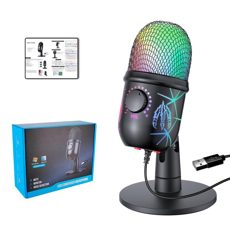 Enping USB Gaming Condenser Microphone with RGB Lights for Streaming & Karaoke