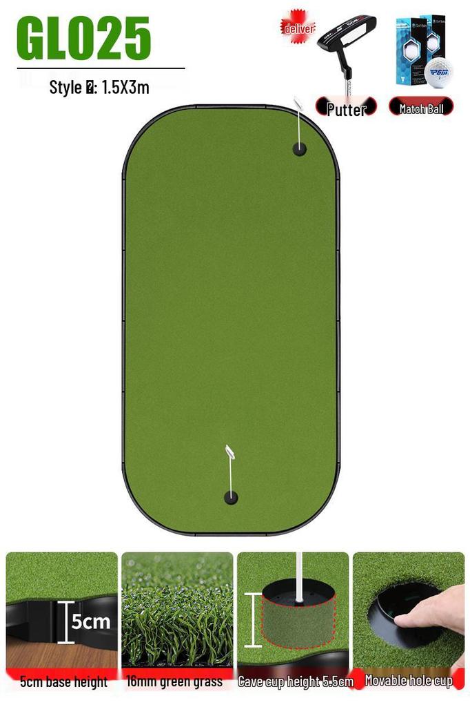 PGM Indoor Golf Set with Interlocking Green for Office, Home, and Outdoor Practice