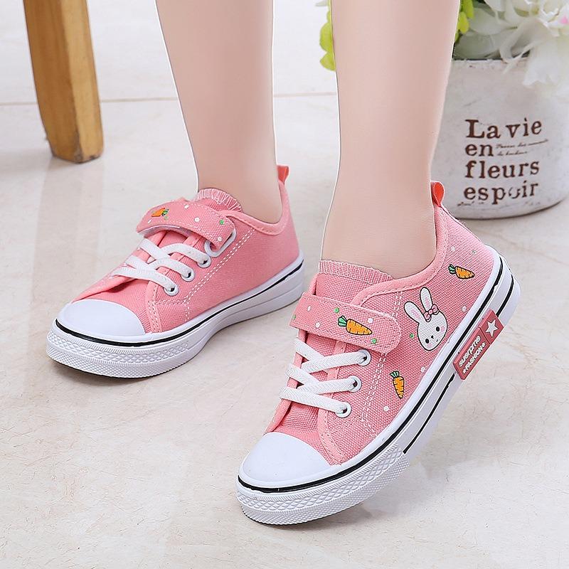 Cute Cartoon Low Top Breathable Casual Canvas Sneakers For Boys And Girls