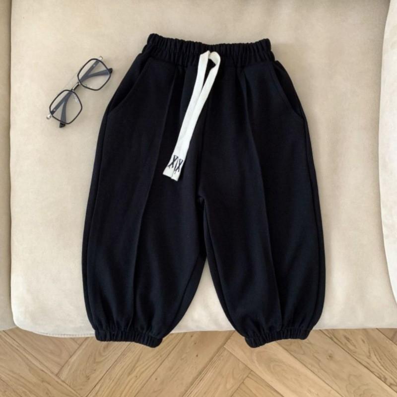 Kids Casual Pants Unisex Soft Cotton Blend Loose Fit Sporty Stitched Design