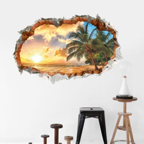 Beach Wall Sunshine Sticker Decal Art Decor Vinyl Home Room Window Door Mural3d