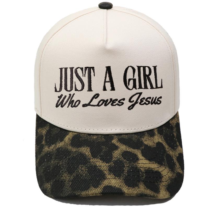 JUST A GIRL Truck Driver Hat Embroidery Color Matching Baseball Cap Men's and Women's Casual Outdoor Sun Hat
