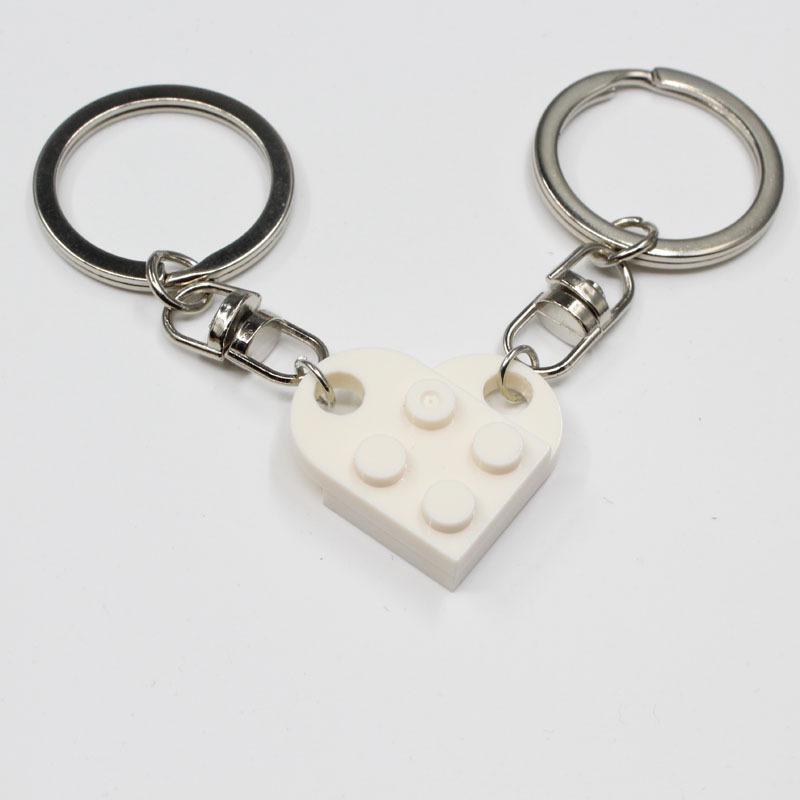 Detachable Heart Building Blocks Keychain - Couple s Peach Heart Valentine s Day Gift белый