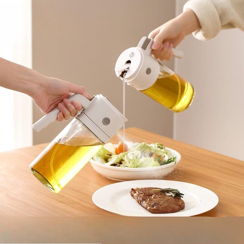 The Kitchen Oil Spray Bottle Is A Dual-purpose Glass Seasoning Bottle and An Integrated Oil Spray Bottle