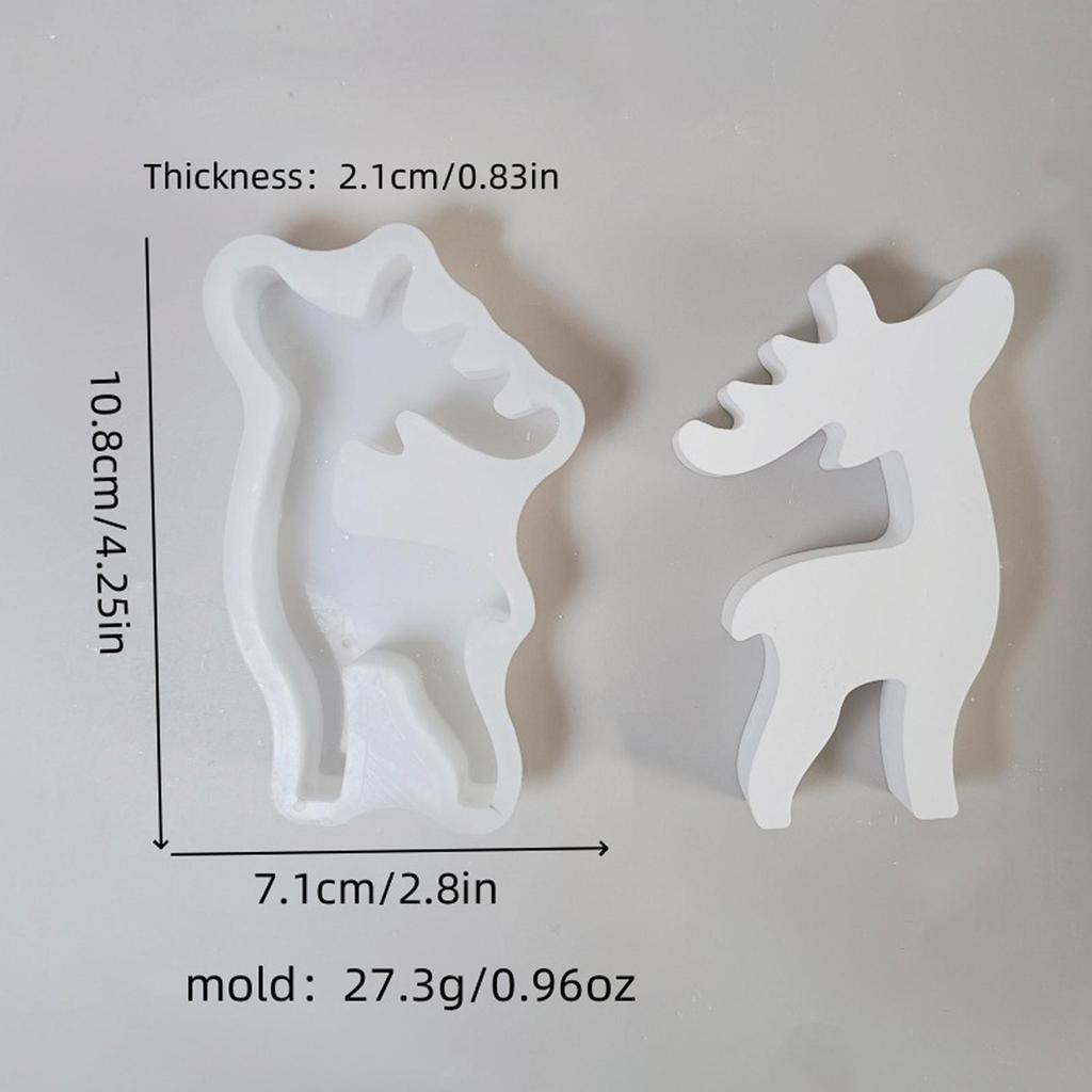 Deer Molds Silicone Deer Christmas Chocolate Molds Elk Shape Plaster Casting Mould For Fondant Soap Candle Crafts Holiday