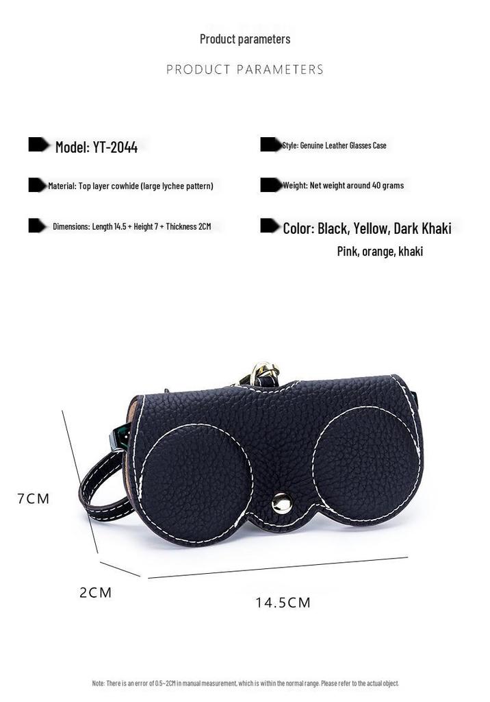 Women's Genuine Leather Sunglasses Case - Cute, Portable, New Ins Style Storage Bag