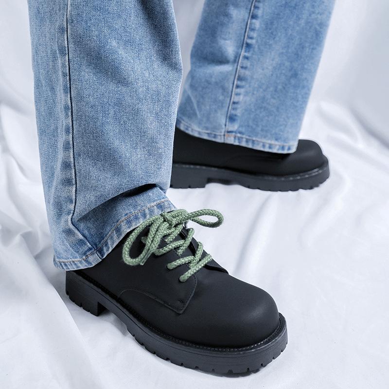 Men's and women's niche platform derby shoes inner height increase commuting big head leather shoes high sense British couple 33109-R