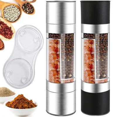 2 In 1 Manual Grinder Stainless Steel Salt Pepper Mills With Adjustable Ceramic Grinding Spice Mill Kitchen Tool
