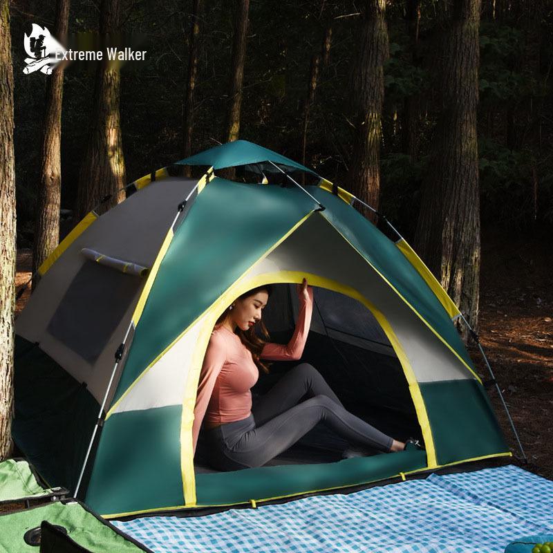 Oxford Cloth Outdoor Tent for 3-4 People - Perfect for Camping, Fishing, and Mountaineering 2 Person темно-зеленого