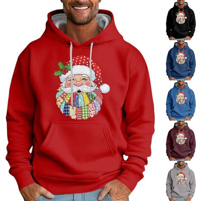Weihnachtsdruck Lockerer Herren-Hoodie