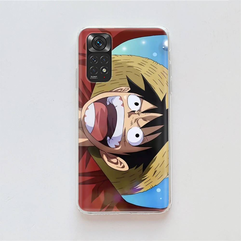 DT28 One Piece Luffy-deksel for Samsung A04 A14 A23 A34 A54 M23 M33 M52 M53 Realme 10 9 C30S C35 C55 VIVO Y02S Y21 Y33S Y51 X80 Pro Gjennomsiktig deksel