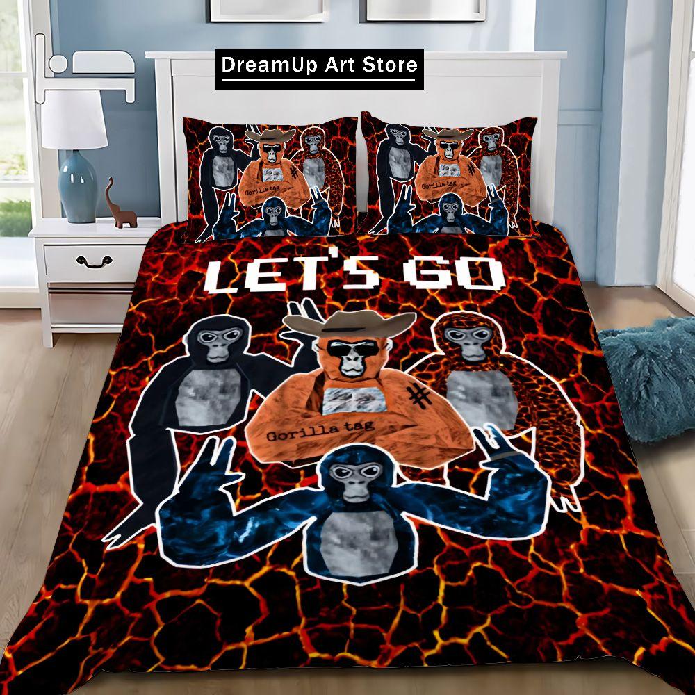 Cartoon Novelty Cool Gorilla Game Tag Duvet Cover Pillowcase Bedding Set Adult Boy Girl Bedroom Decoration Children Gift Single