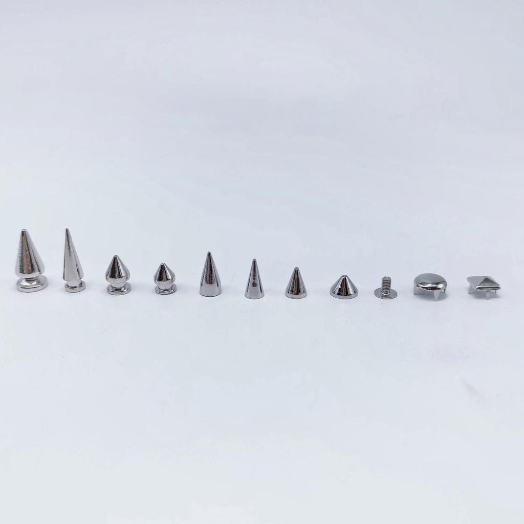 600pcs Punk Style Leather DIY Tool Set: 10 Sizes of Pointed Conical Rivet Studs
