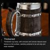 Insulated Nonrust Steel Beer Cup Retro Wood Texture Design Oversized Capacity Resin Reinforced Exteriors For Camping Parties