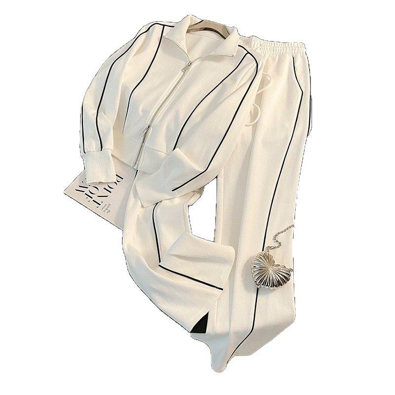 Autumn 2024 Women's High-End Fashion Sports Casual Sweater and Wide-Leg Pants Set