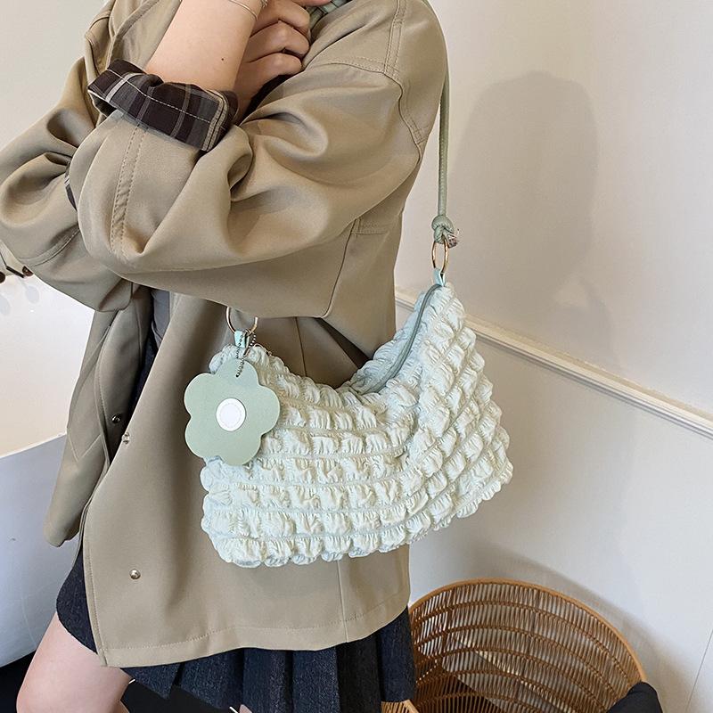 Ins Niche Cloud Bag Women's Fashion Simple Shoulder Bag Foreign Style Versatile Armpit Bag Pleated Bag