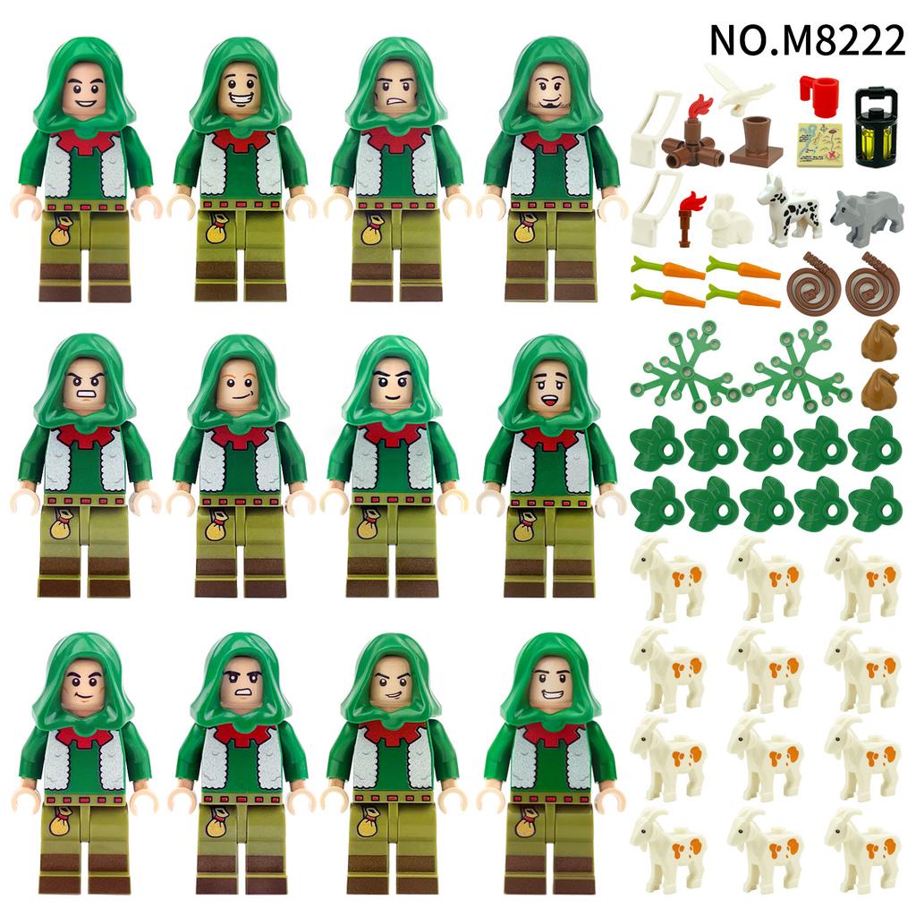 Wolf Knight Warrior Building Blocks – Medieval Castle Horse Soldier Toy with Sword, Axe, Bow, Shield & Cloak for Boys