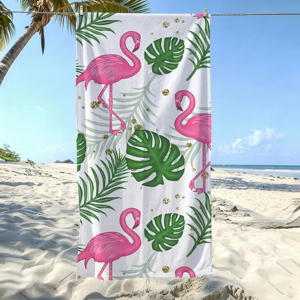 Bird F-Flamingos Towel Kids Microfiber Quick Dry Sandproof Towel, Boys Girls Summer Pool Beach Swim Towel