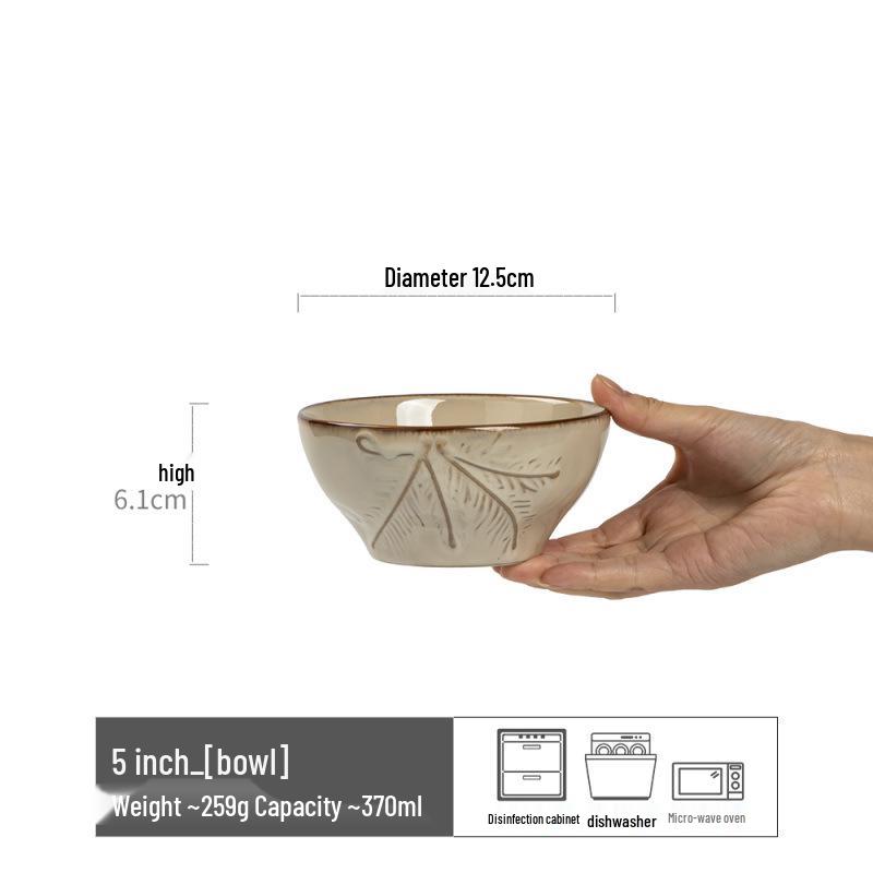Japanese Retro Ceramic Irregular-Shape Bowl with Kiln-Changed Glaze - Ideal for Rice, Congee, or Noodles