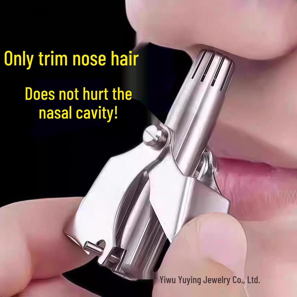 Men's Manual Nose Hair Trimmer and Cleaner Scissors