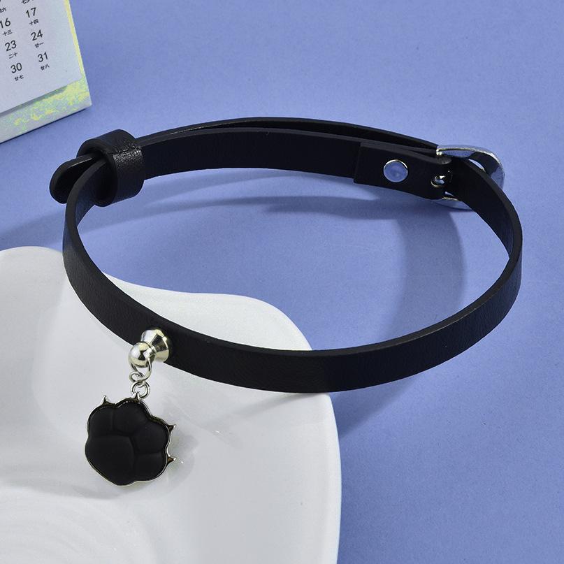 Rebel Puppy Collar Women S Collar Cat Paw Leather Rivet Choker Necklace Punk Necklace Batch