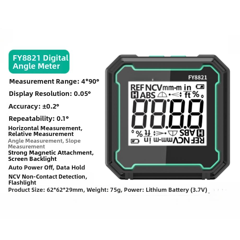 Digital Angle Finder Magnetic Slope Meter Level Gauge High Accuracy LCD Backlit Rechargeable For Woodworking Construction Tool