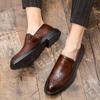 Slip On Business Men's Loafers Gentleman British Retro Style Groom's Wedding Adult Leather Shoes Dress Dress Hot Selling