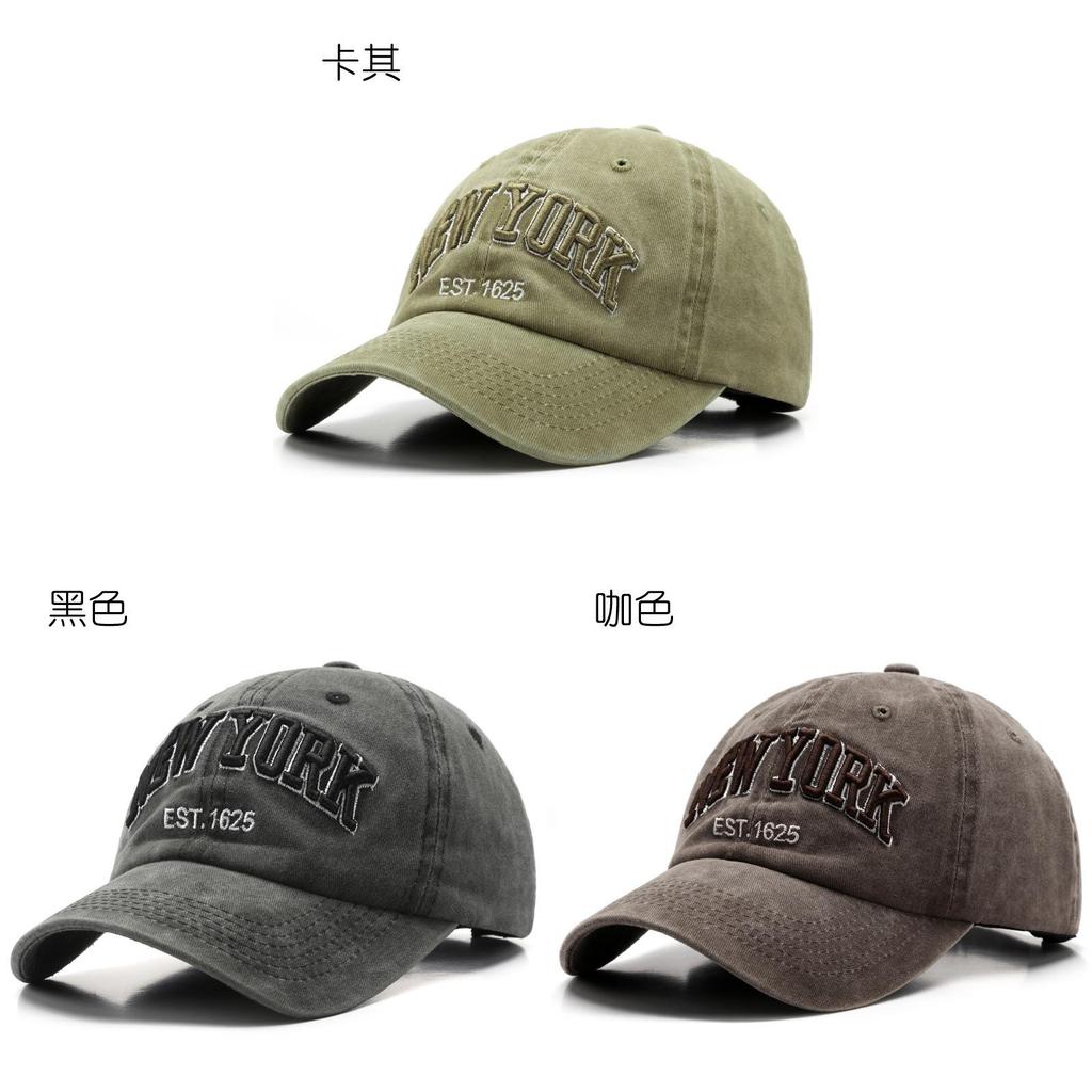 Letter Embroidered Washable Vintage Cotton Baseball Cap For Men Women Summer Casual