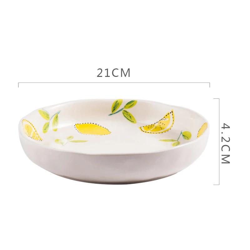 Creative Circular Ceramic Plates Restaurant Steak Plates Delicious Household Dishes Deep Soup Plate Exquisite Tableware