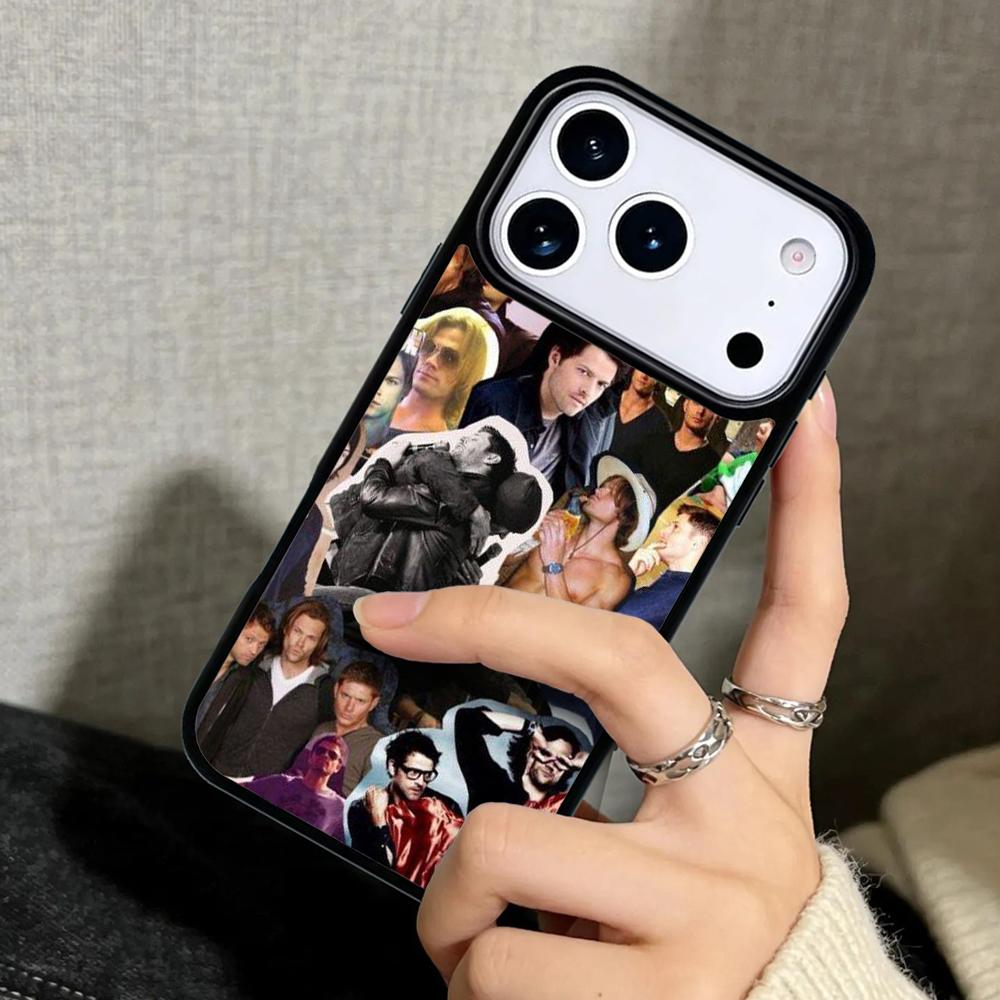 Capa Case for iPhone 17 Air 16 Pro Max 15 Plus 11 13 Mini 14 12 Back Phone Cover Supernatural Castiel Dean Sam collage