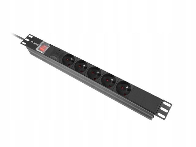 Listwa Zasilająca Lanberg Rack PDU 19" 1U 16A 5x 230V PL 2M Czarna