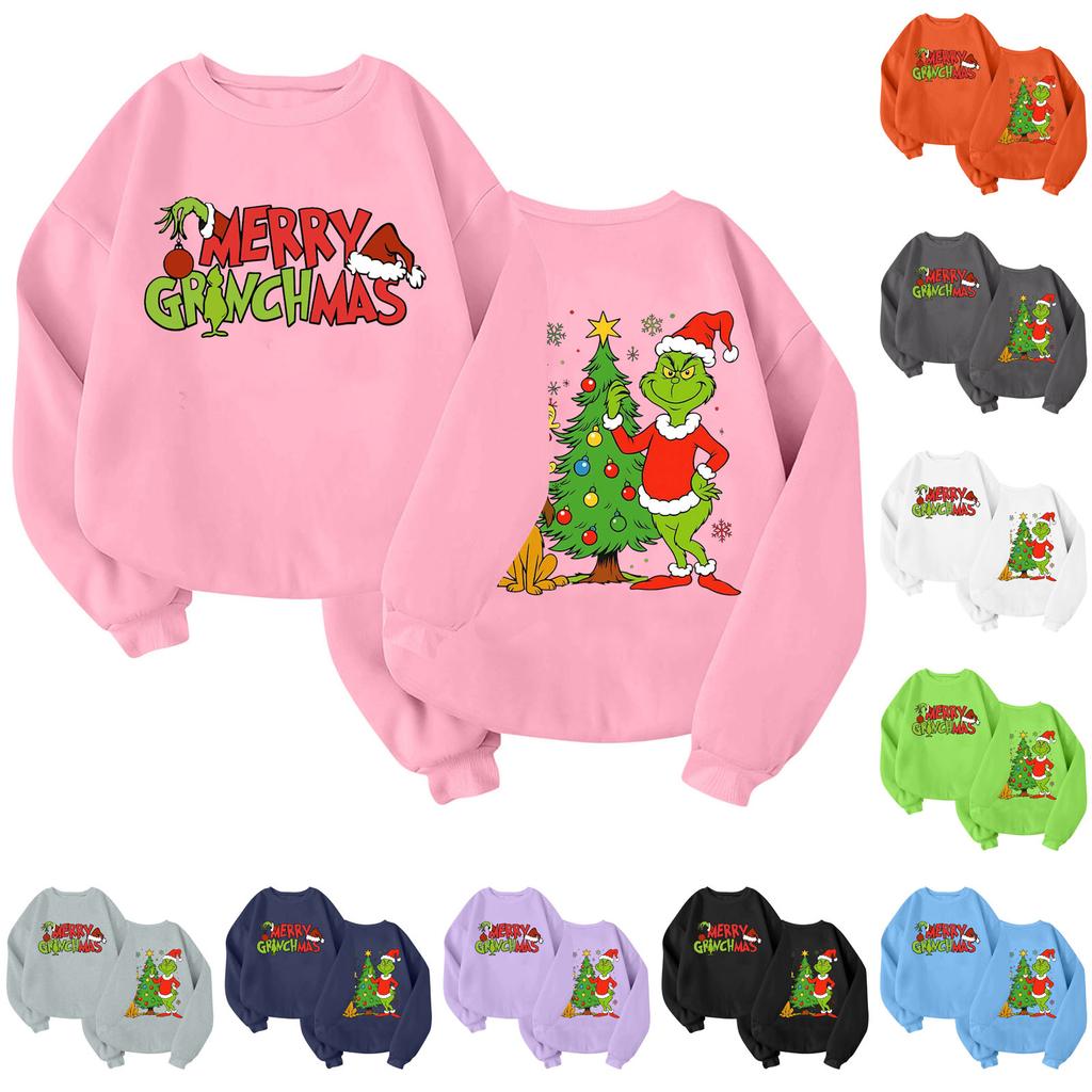 Children's Fashionable Lightweight Long-sleeved Round Neck Pullover With Pockets Printed Pullover